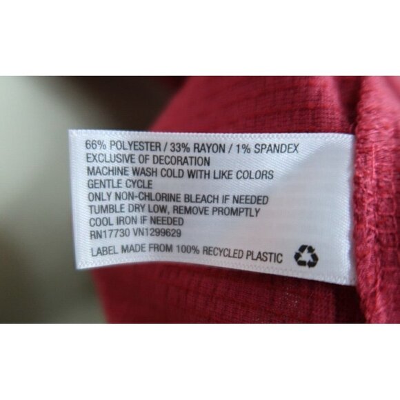 Knox Rose Tiered Dress Ruffle Crinkle Short Sleeve Knee Length Red Women's XS - Picture 10 of 10